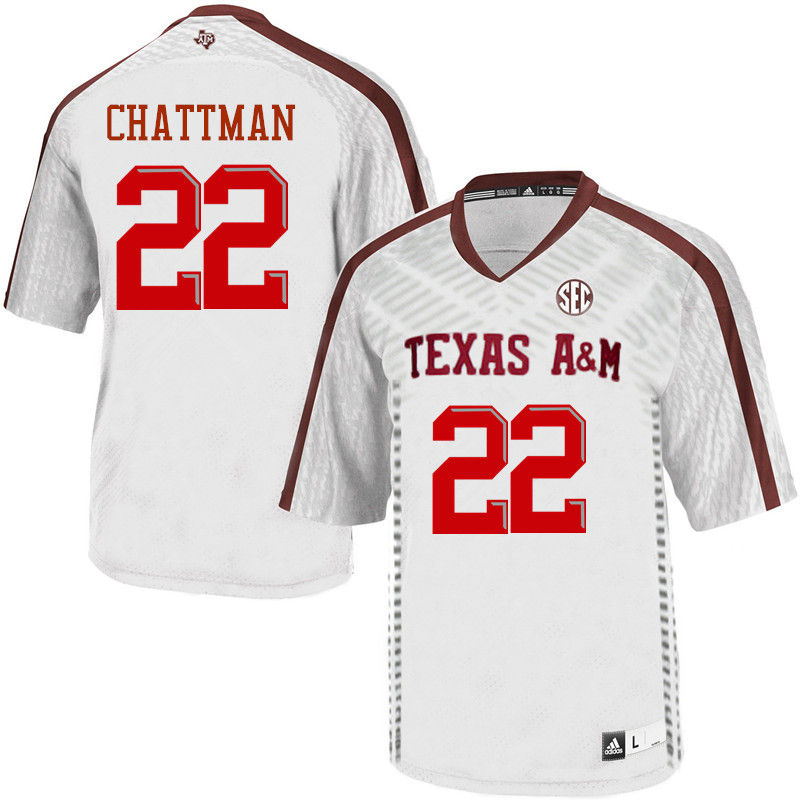 Men #22 Clifford Chattman Texas A&M Aggies College Football Jerseys-White